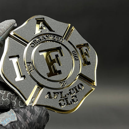 1PC IAFF Firefighter Cross 3D Acrylic Badge - Car Truck Emblem Fender Sticker