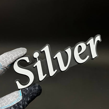 1PC Silver 3D Acrylic Badge - Car Truck Emblem Fender Tailgate Trunk Sticker