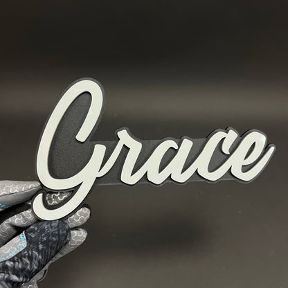 1PC Grace 3D Acrylic Badge - Car Truck Emblem Fender Tailgate Trunk Sticker