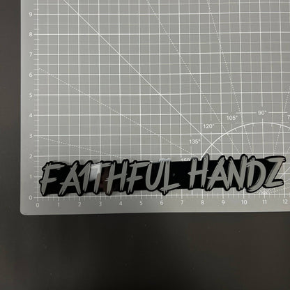 1PC FAITHFUL HANDZ 3D Acrylic Badge - Car Truck Emblem Fender Sticker