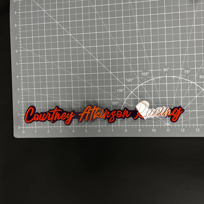 1PC Courtney Atkinson Racing 3D Acrylic Badge - Car Truck Emblem Fender Sticker