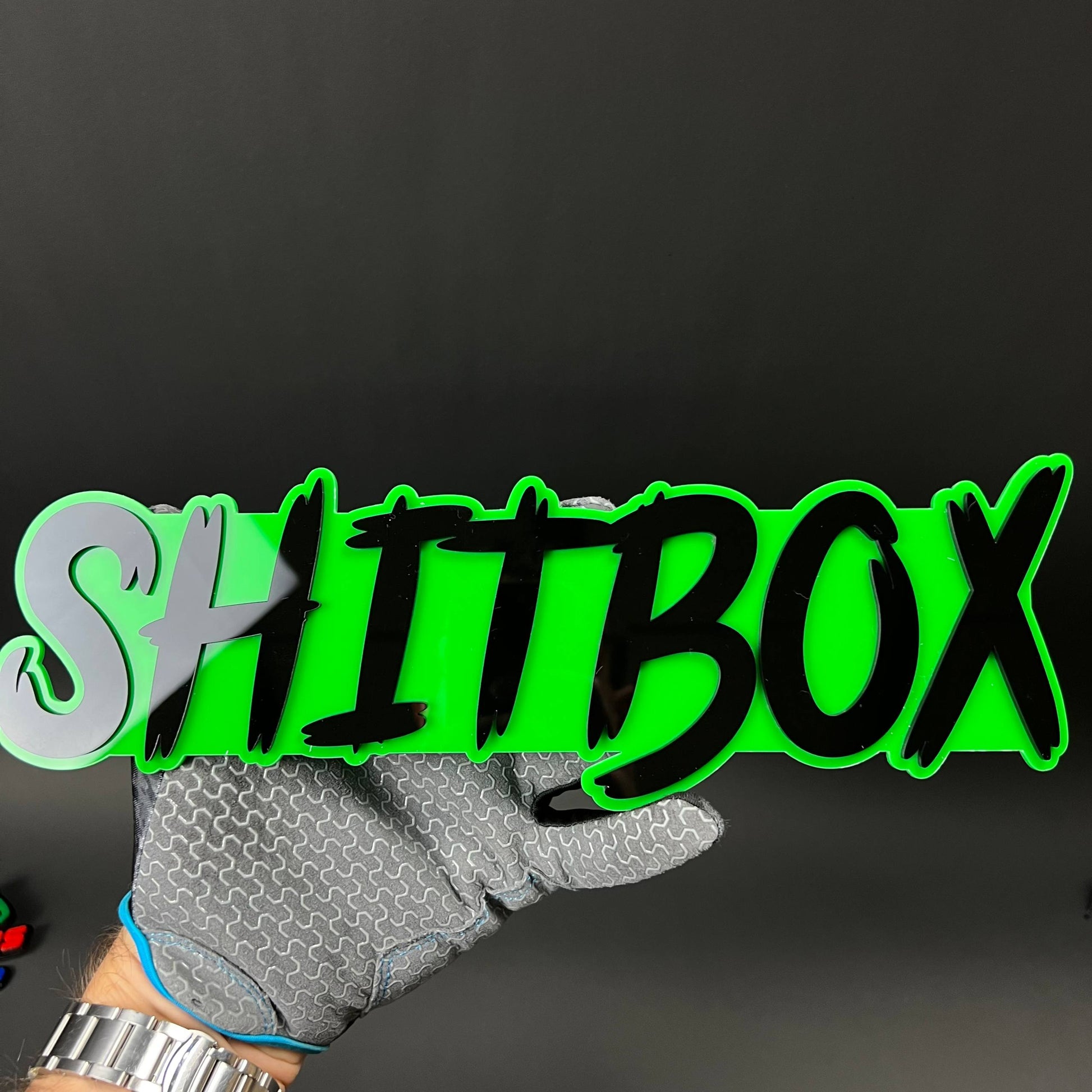 1PC SHITBOX 3D Acrylic Badge - Car Truck Emblem Fender Tailgate Trunk Sticker