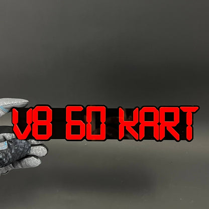 1PC V8 GO KART 3D Acrylic Badge - Car Truck Emblem Fender Tailgate Trunk Sticker
