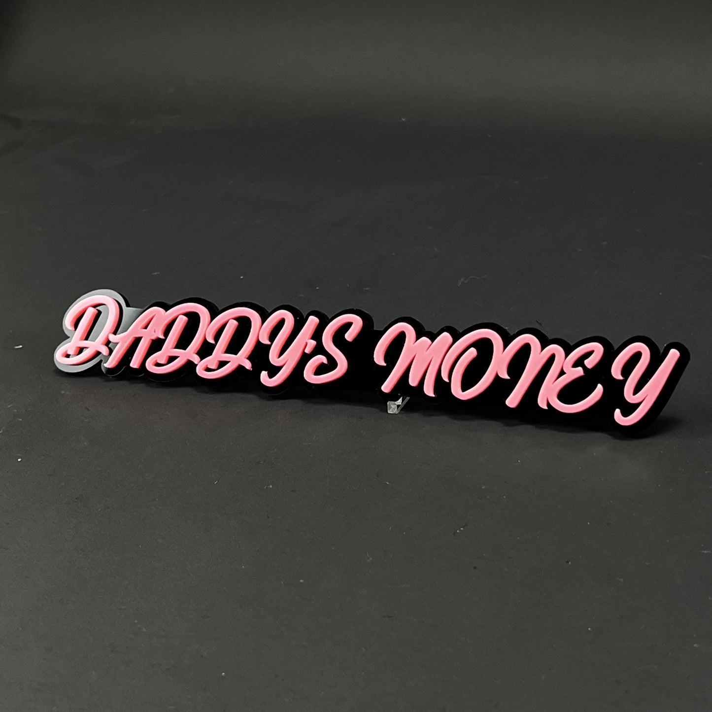 1PC DADDYS MONEY 3D Acrylic Badge - Car Truck Emblem Fender Sticker