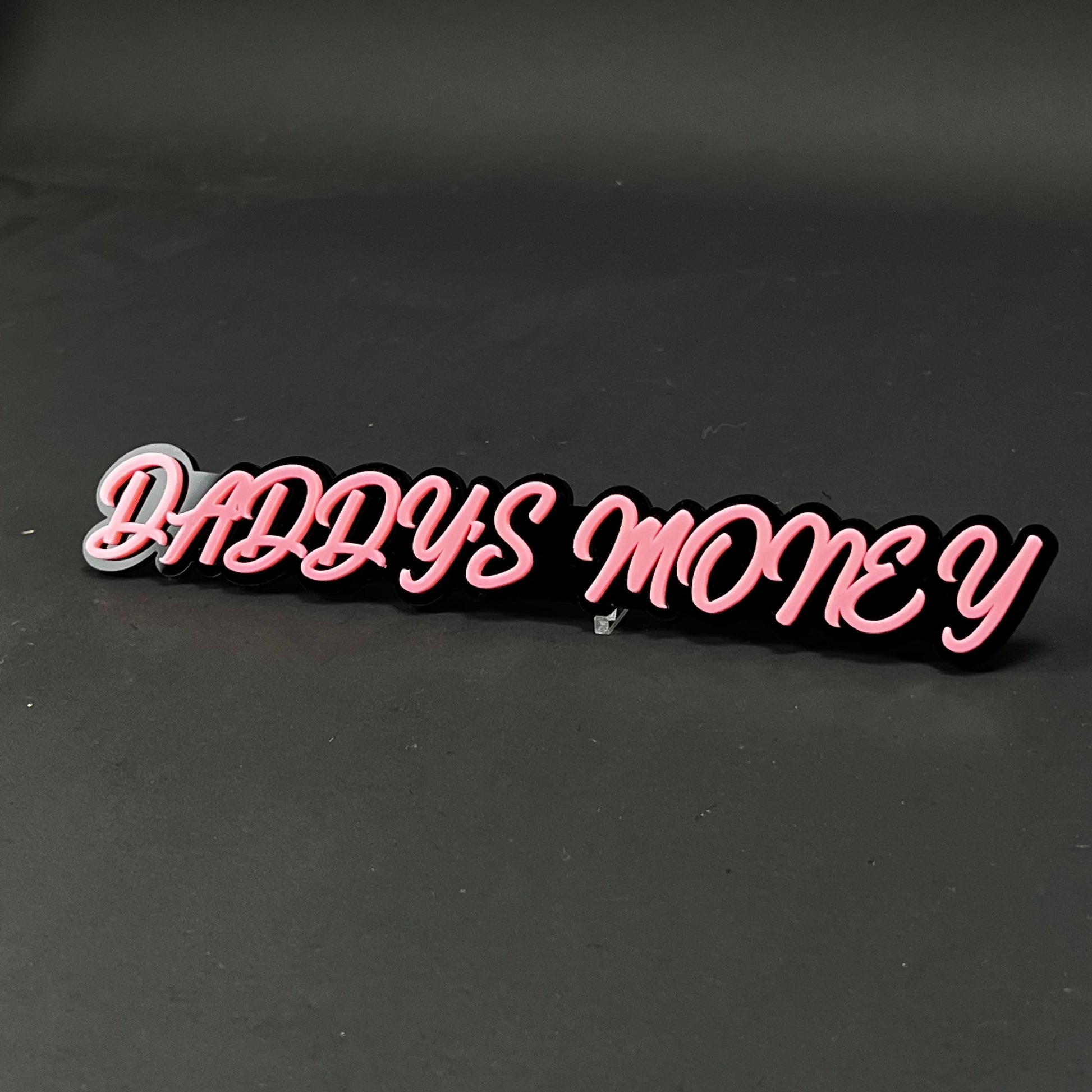 1PC DADDYS MONEY 3D Acrylic Badge - Car Truck Emblem Fender Sticker