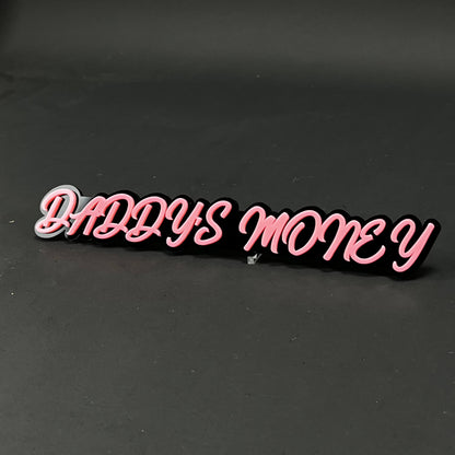 1PC DADDYS MONEY 3D Acrylic Badge - Car Truck Emblem Fender Sticker