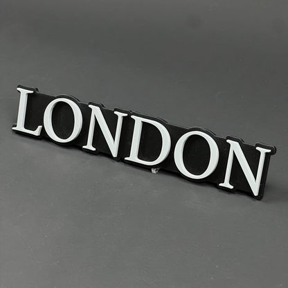 1PC LONDON (White) 3D Acrylic Badge - Car Truck Emblem Fender Tailgate Trunk Sticker