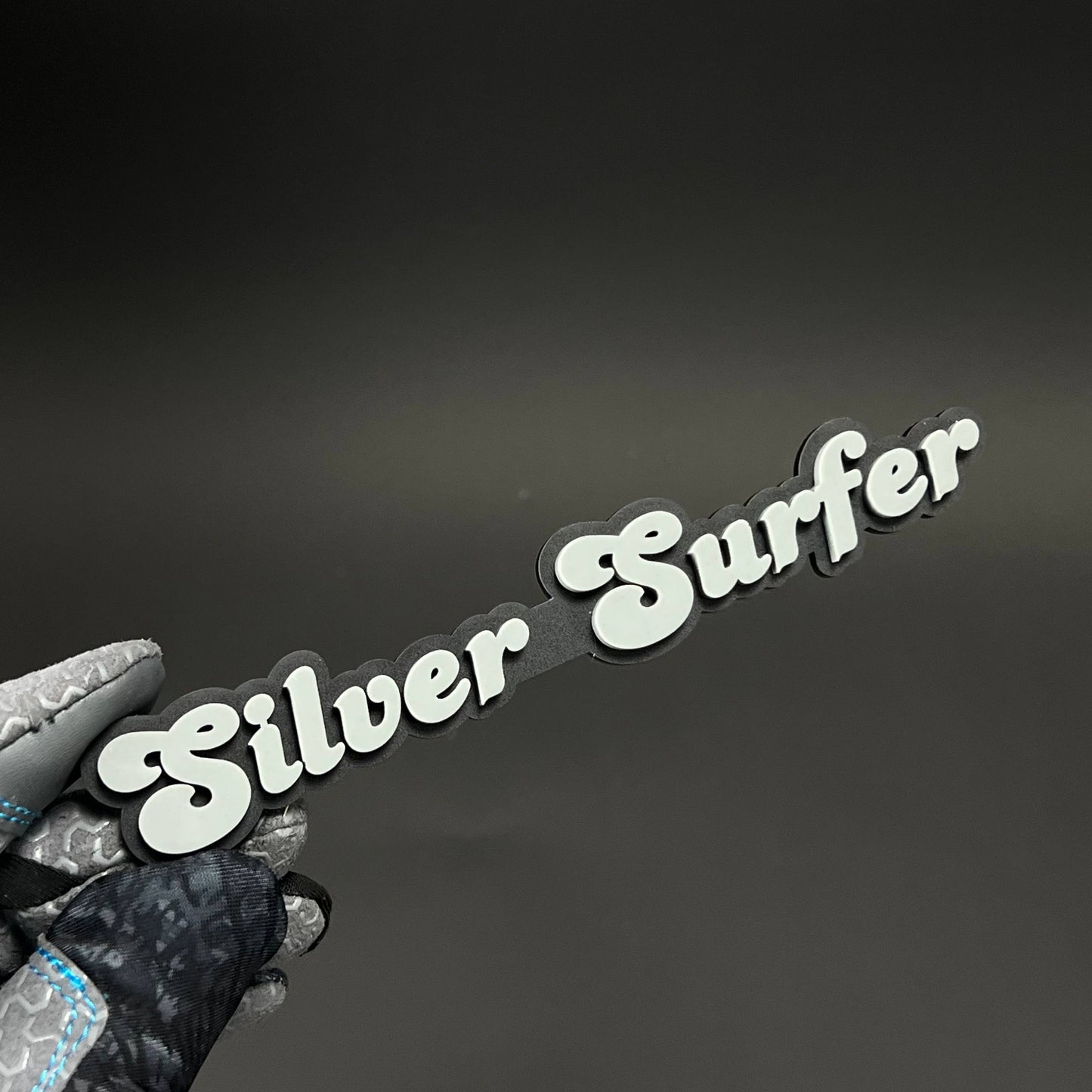 1PC Silver Surfer 3D Acrylic Badge - Car Truck Emblem Fender Sticker