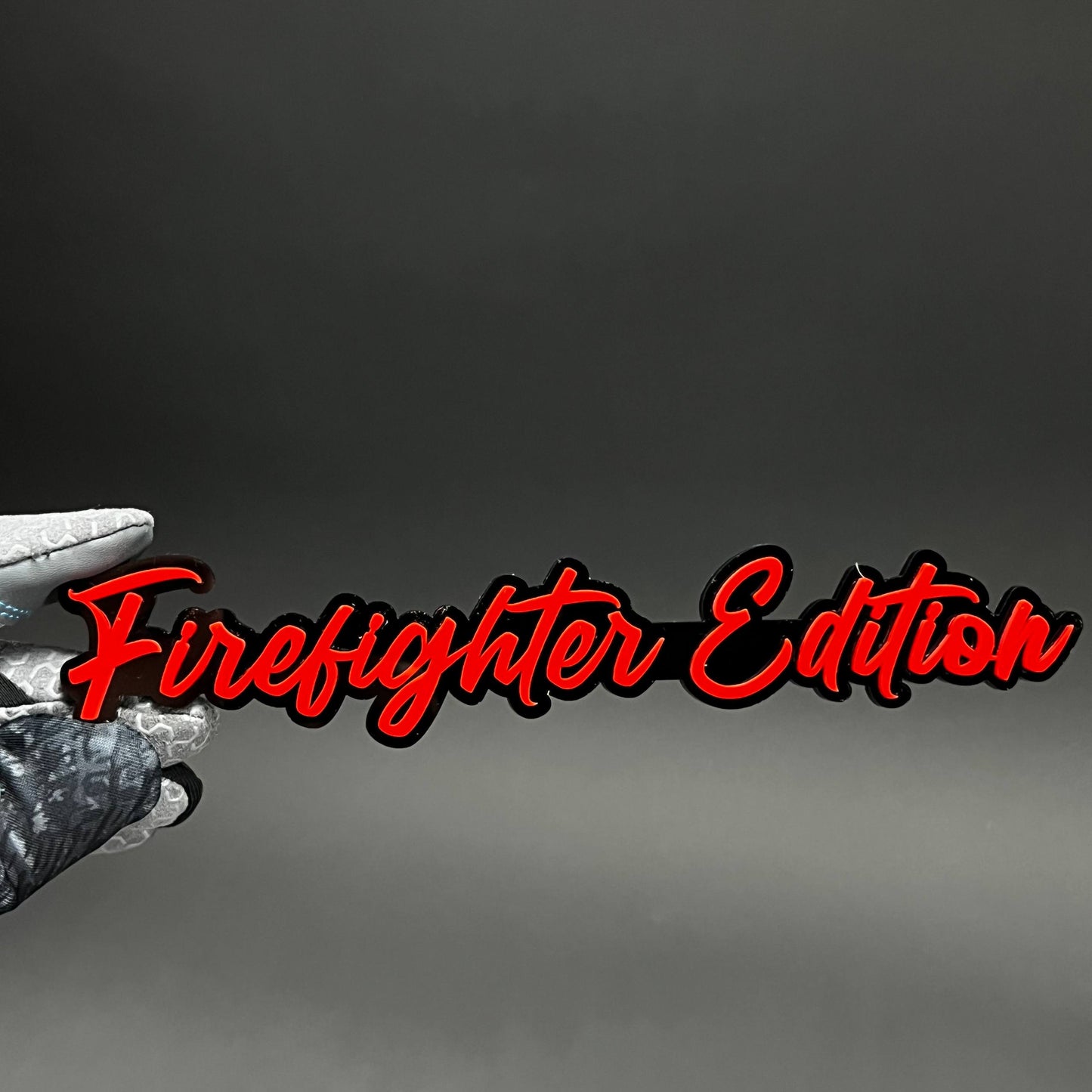 1PC Firefighter Edition 3D Acrylic Badge - Car Truck Emblem Fender Sticker