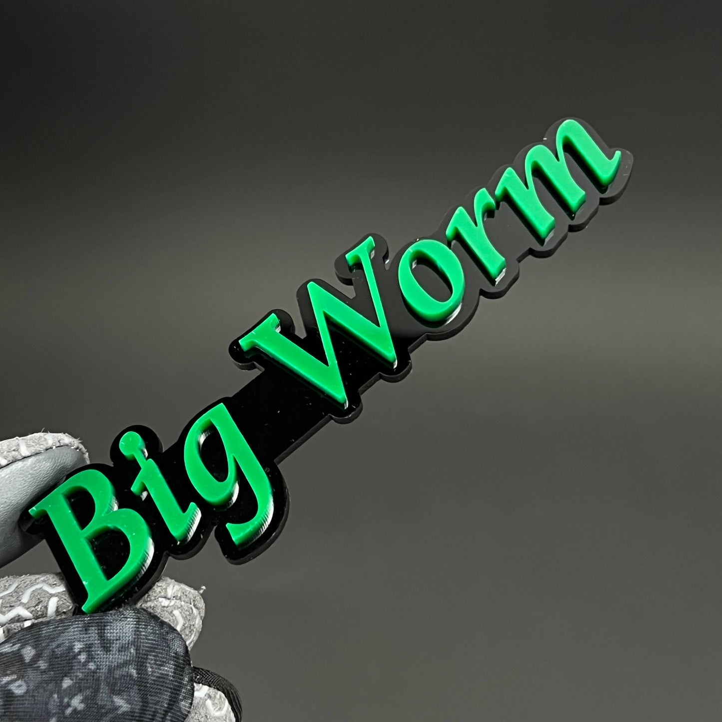 1PC Big Worm 3D Acrylic Badge - Car Truck Emblem Fender Tailgate Trunk Sticker