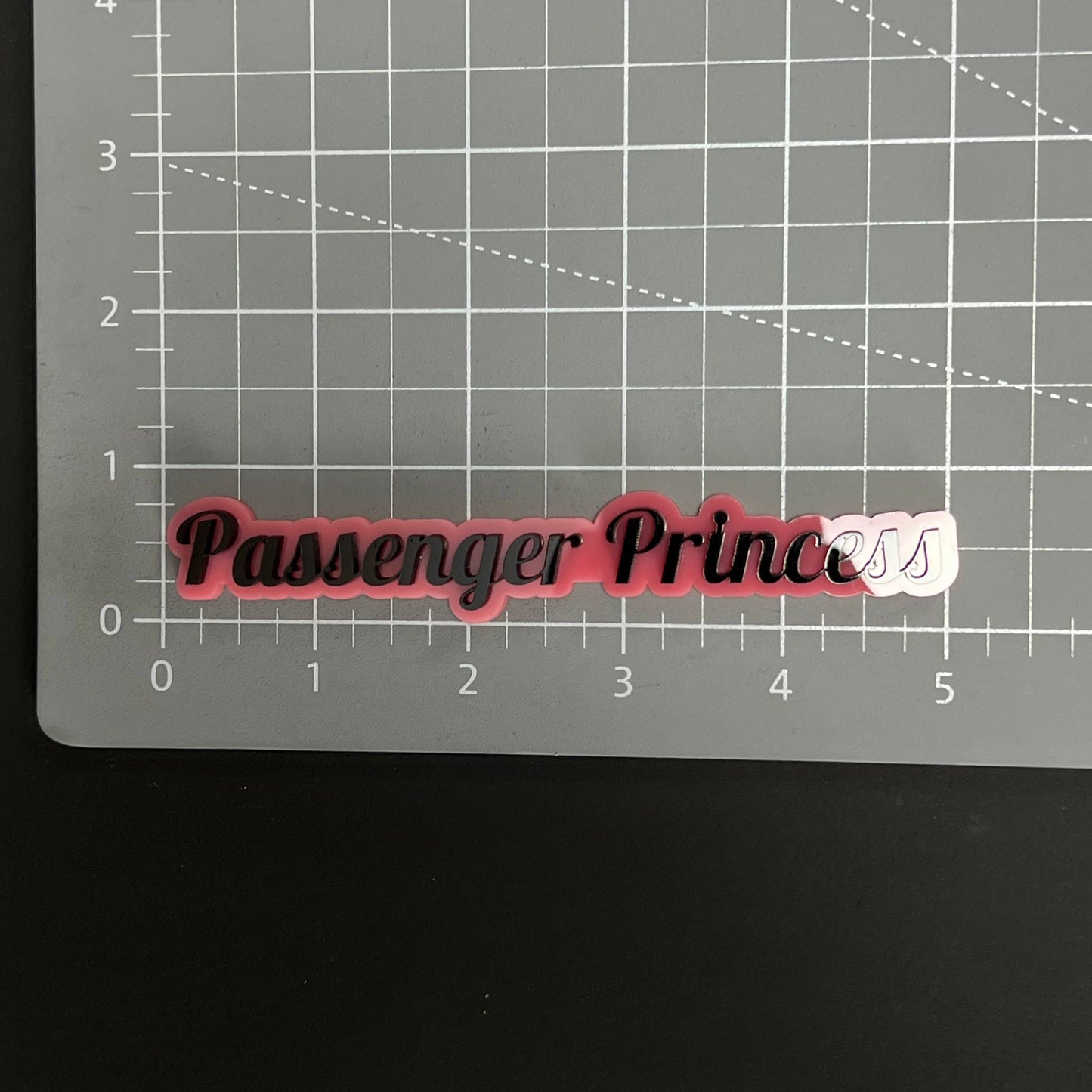 1PC Passenger Princess 3D Acrylic Badge - Car Truck Emblem Fender Sticker