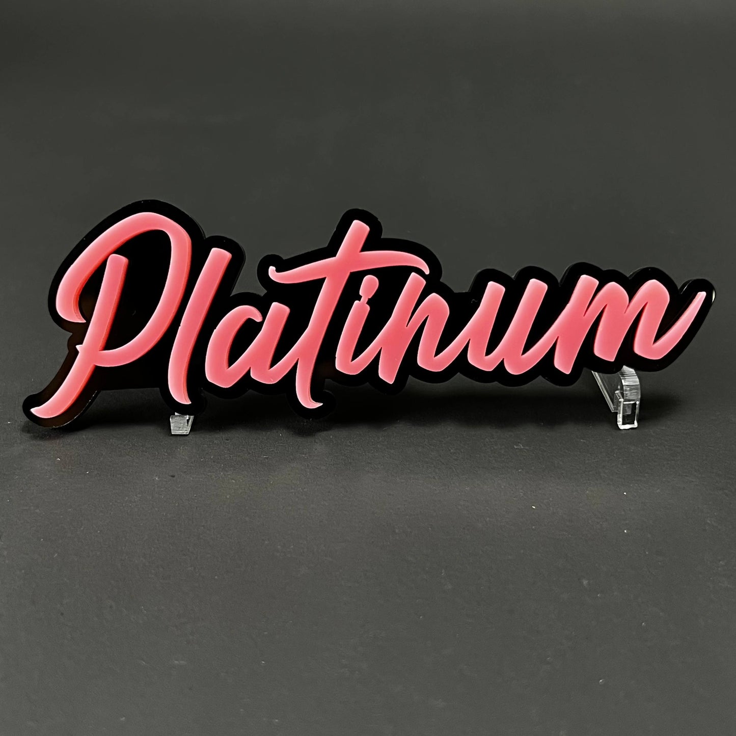 1PC Platinum (Pink) 3D Acrylic Badge - Car Truck Emblem Fender Sticker
