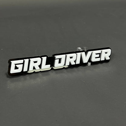 1PC GIRL DRIVER 3D Acrylic Badge - Car Truck Emblem Fender Sticker