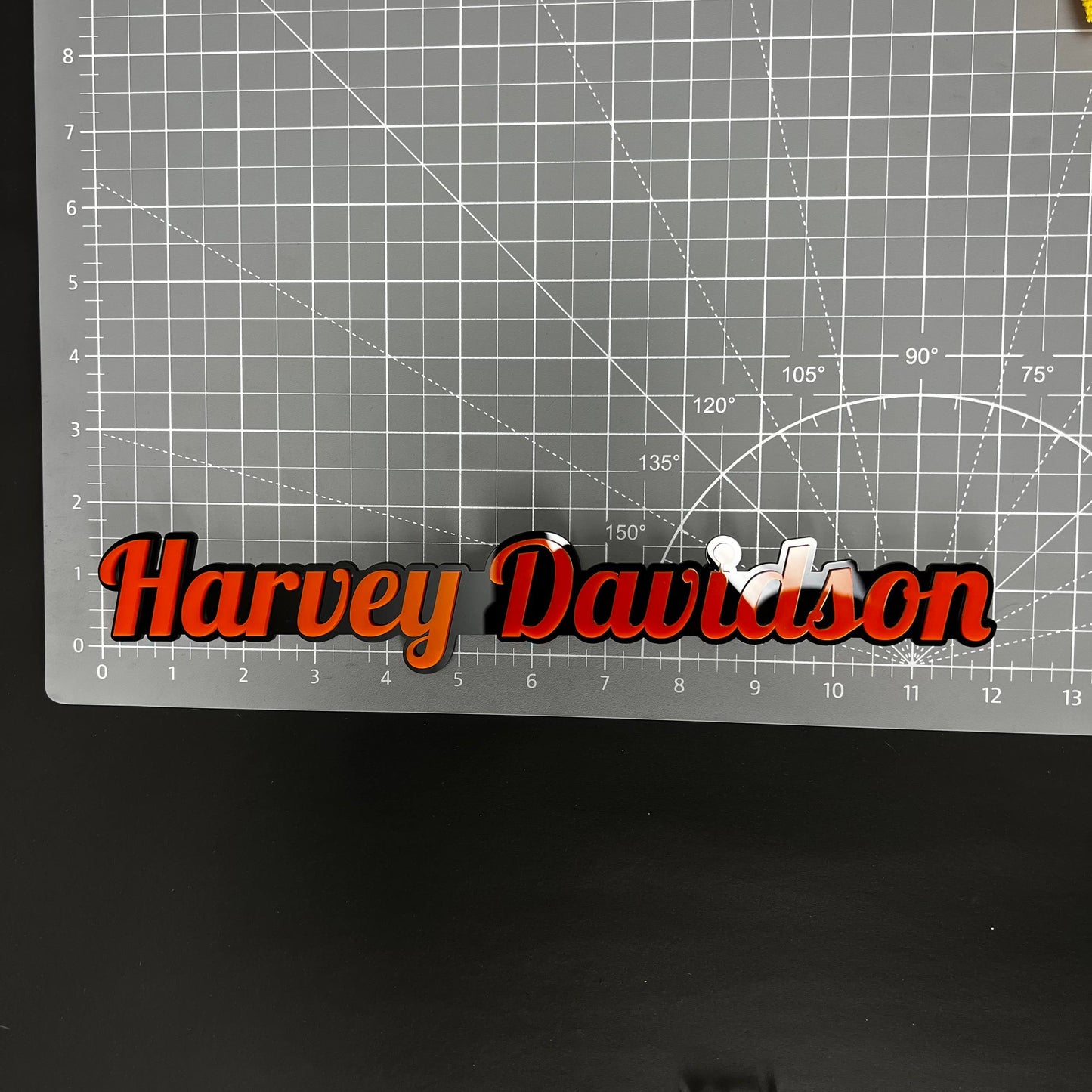 1PC Harvey Davidson 3D Acrylic Badge - Car Truck Emblem Fender Sticker