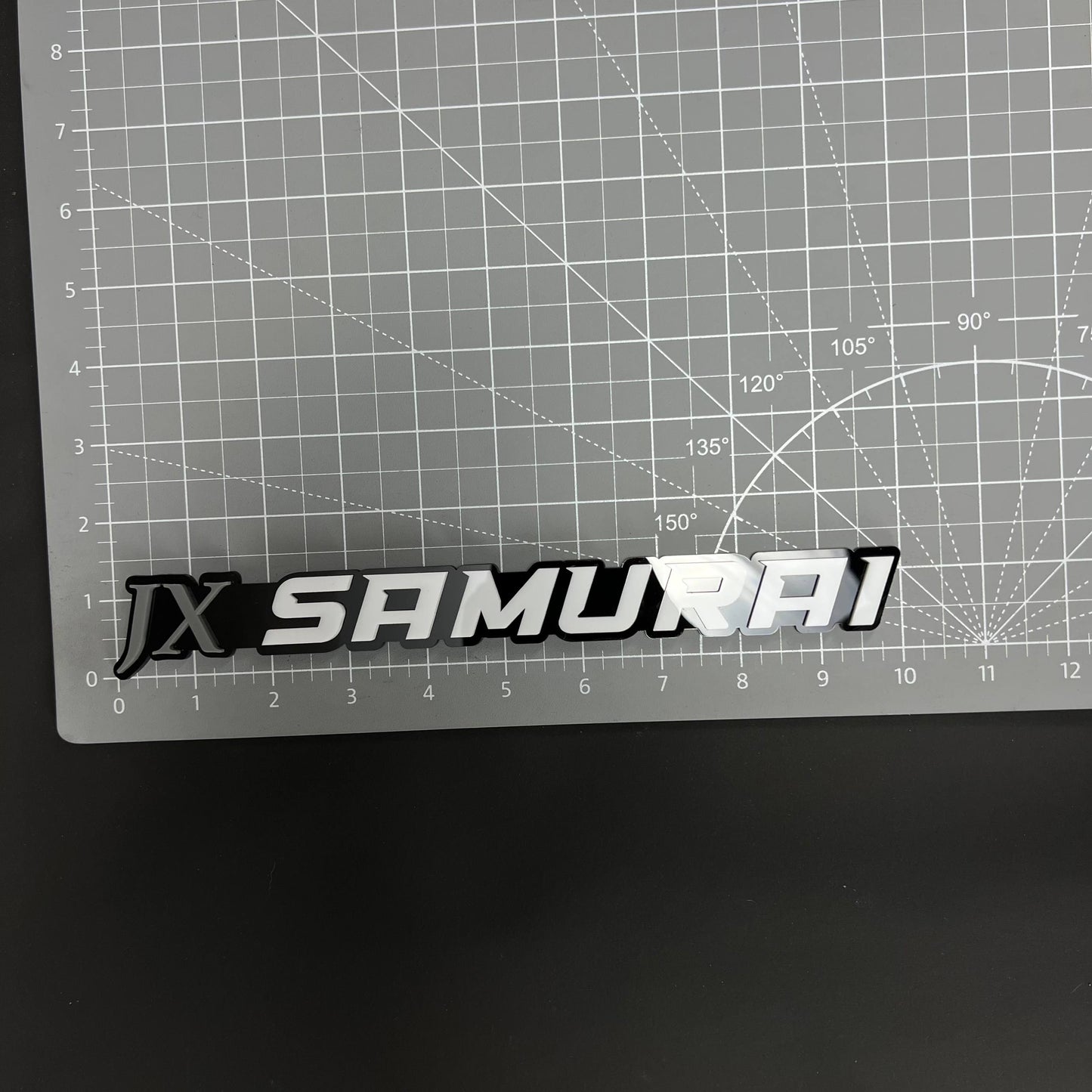 1PC JX SAMURAI 3D Acrylic Badge - Car Truck Emblem Fender Tailgate Trunk Sticker