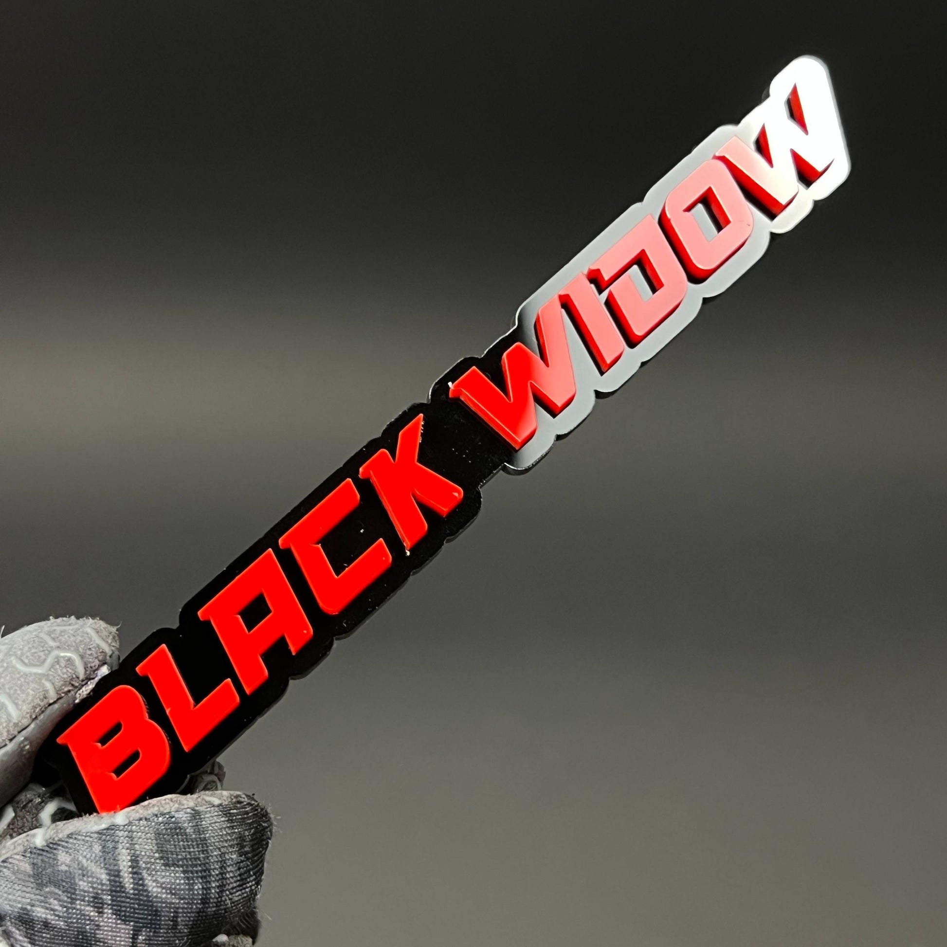 1PC BLACK WIDOW 3D Acrylic Badge - Car Truck Emblem Fender Sticker