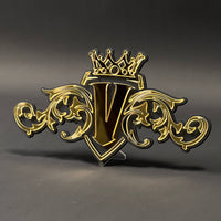 1PC V Crest 3D Acrylic Badge - Car Truck Emblem Fender Tailgate Trunk Sticker