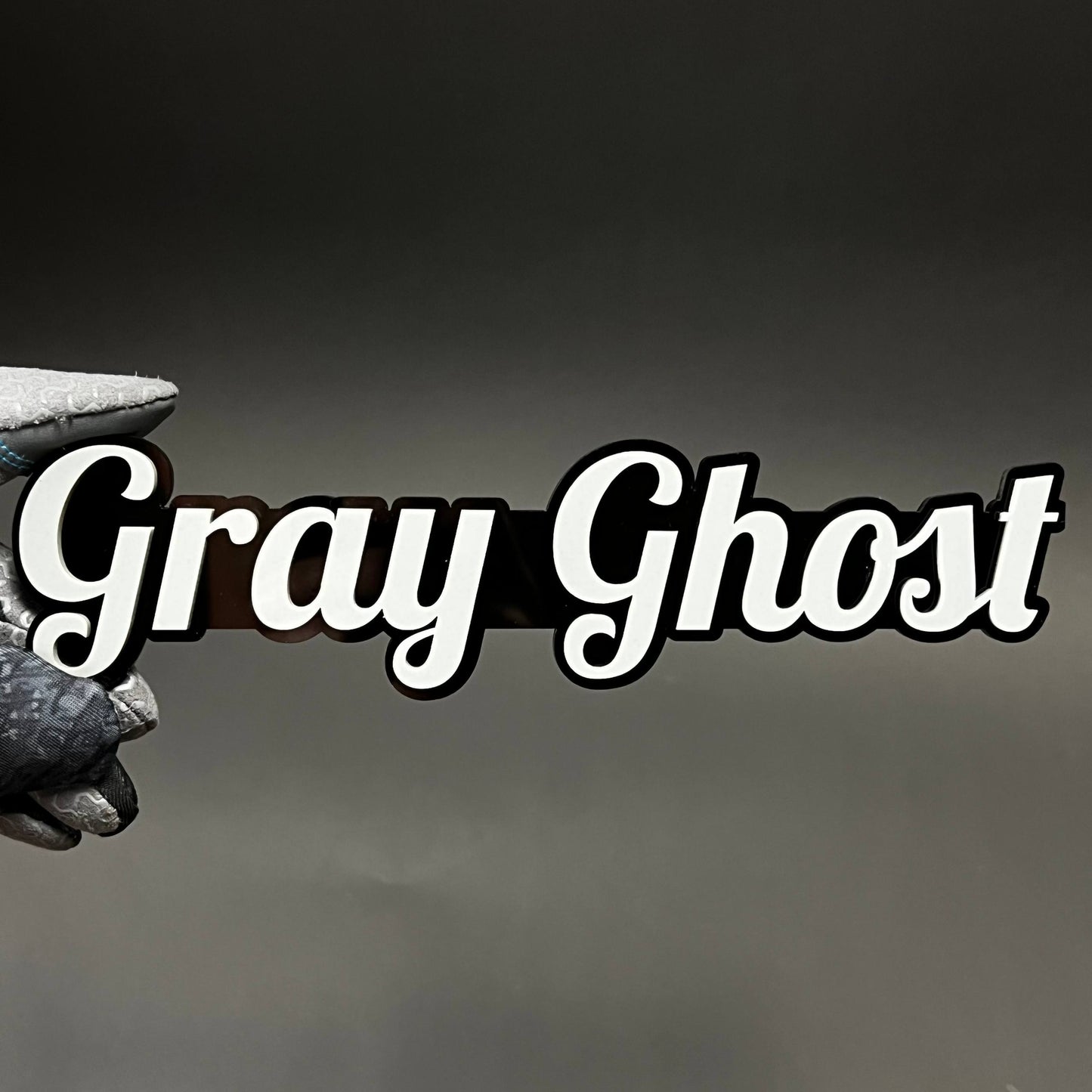 1PC Gray Ghost 3D Acrylic Badge - Car Truck Emblem Fender Tailgate Trunk Sticker