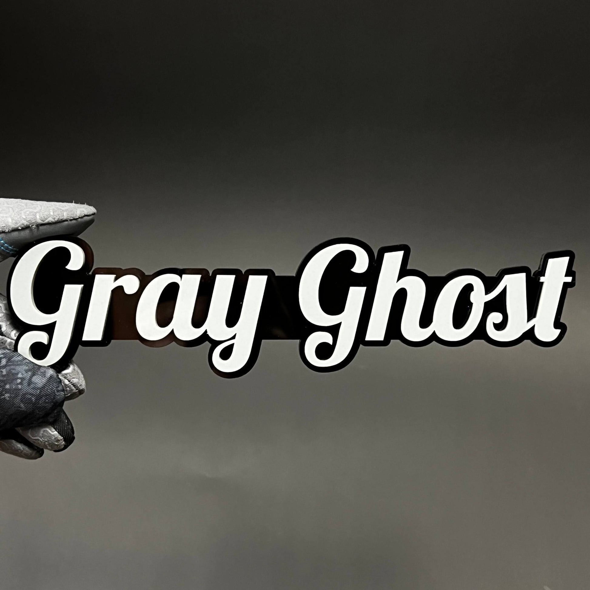 1PC Gray Ghost 3D Acrylic Badge - Car Truck Emblem Fender Tailgate Trunk Sticker