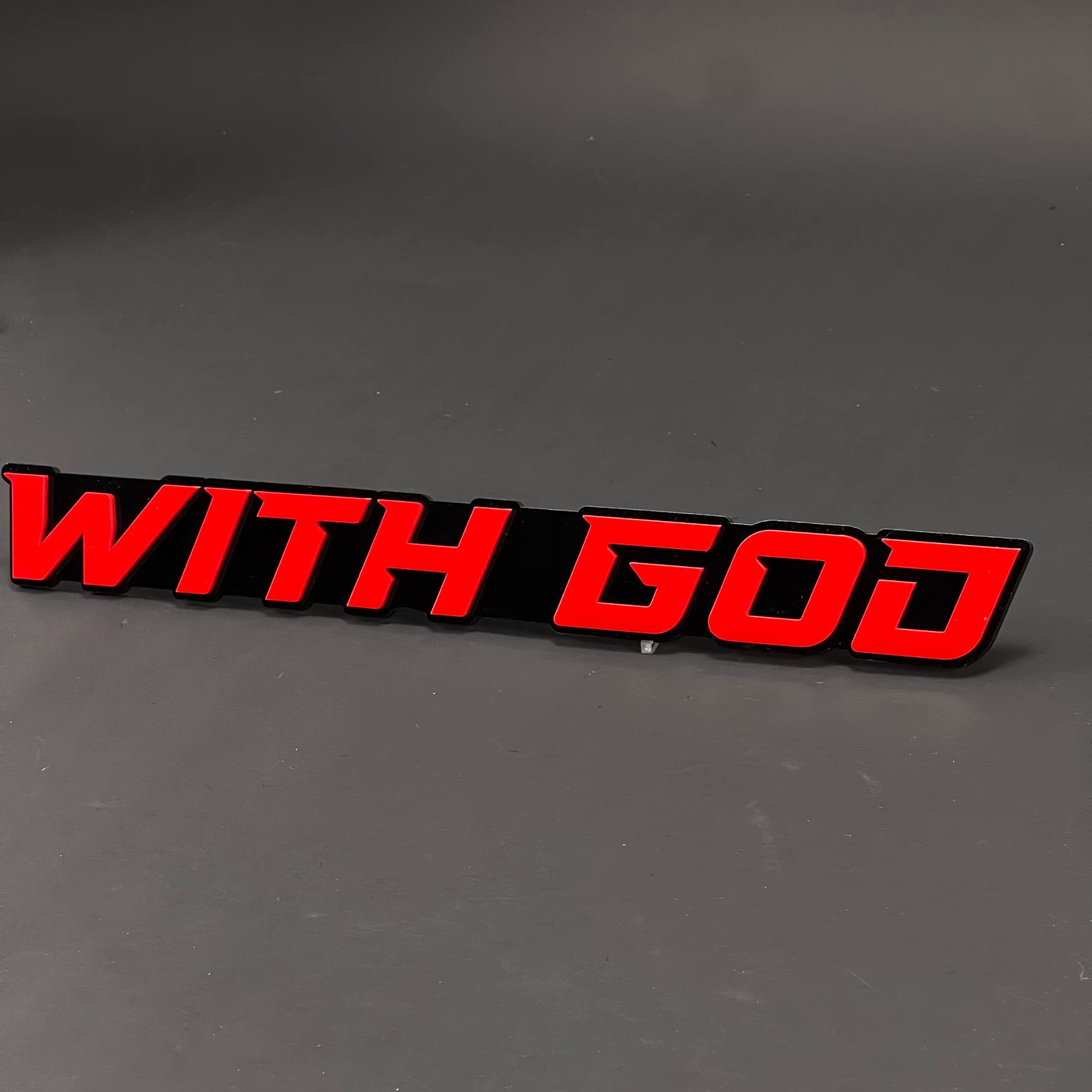 1PC WITH GOD 3D Acrylic Badge - Car Truck Emblem Fender Tailgate Trunk Sticker