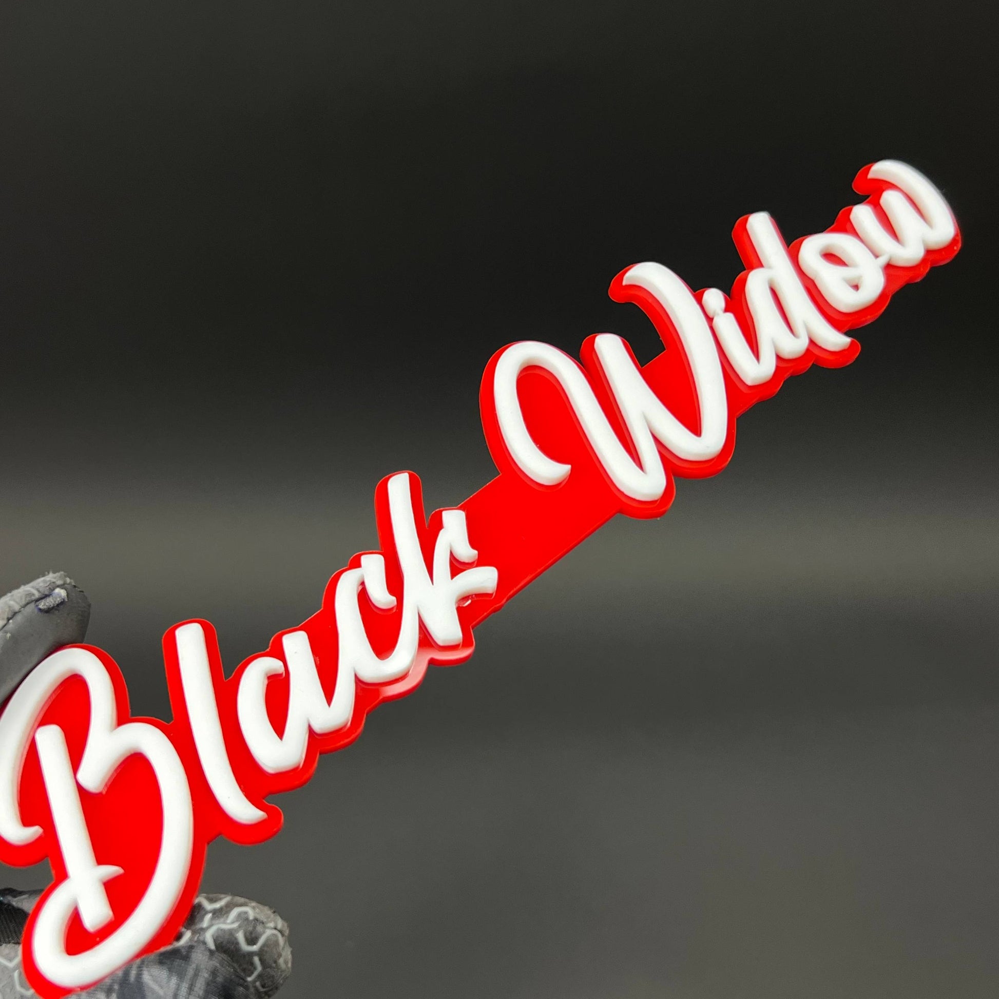 1PC BLACK WIDOW 3D Acrylic Badge - Car Truck Emblem Fender Sticker