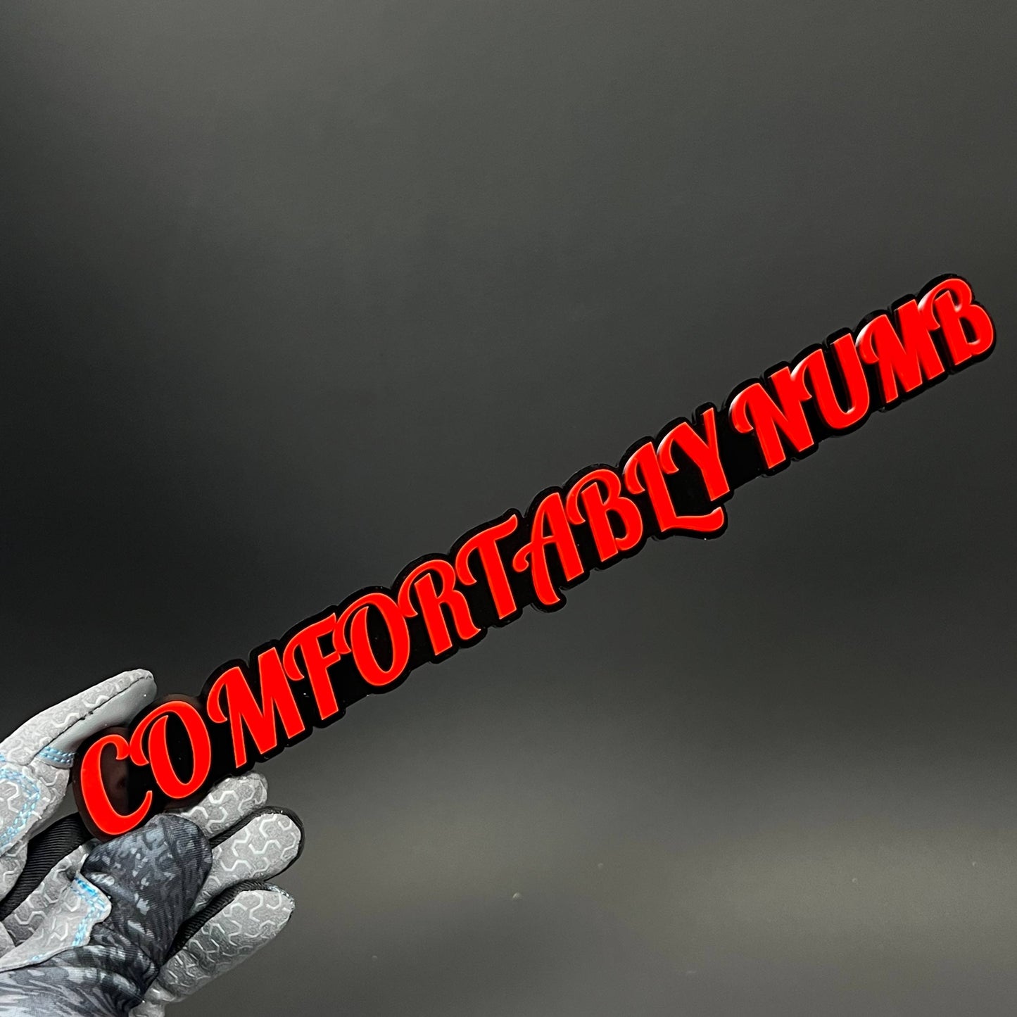 1PC COMFORTABLY NUMB 3D Acrylic Badge - Car Truck Emblem Fender Sticker