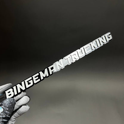 1PC BINGEMAN TRUCKING 3D Acrylic Badge - Car Truck Emblem Fender Sticker