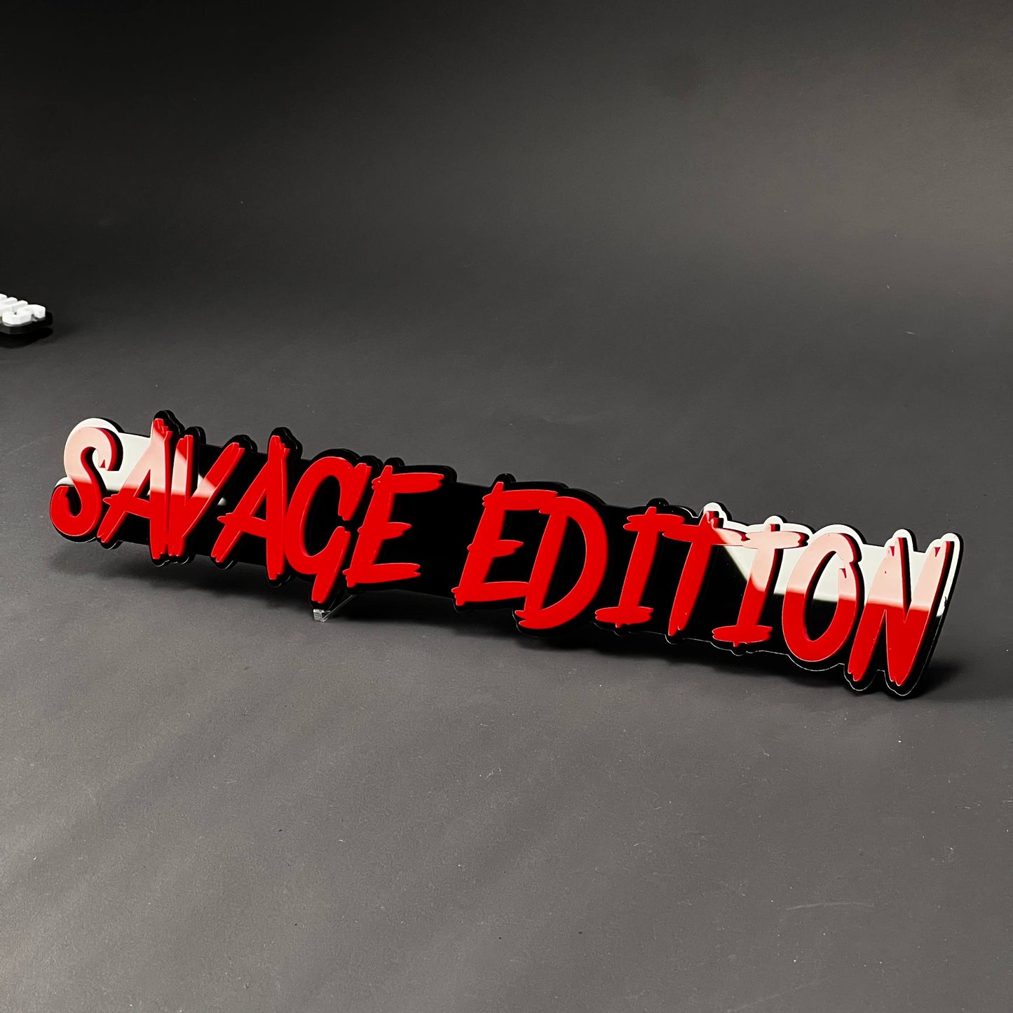 1PC SAVAGE EDITION 3D Acrylic Badge - Car Truck Emblem Fender Sticker