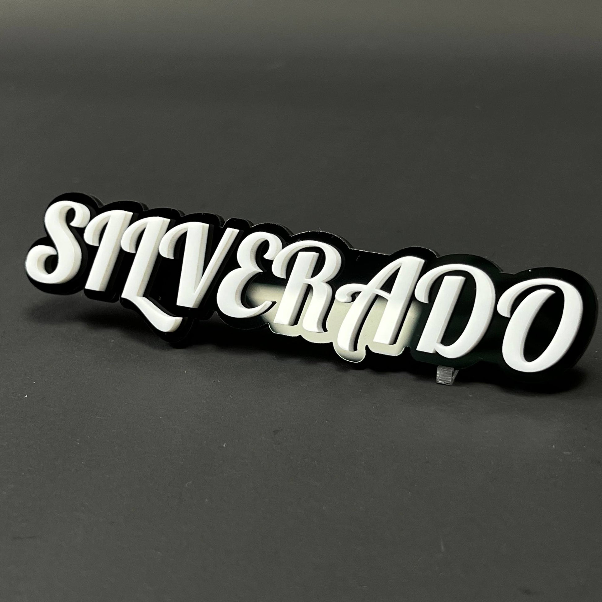 1PC SILVERADO 3D Acrylic Badge - Car Truck Emblem Fender Tailgate Trunk Sticker