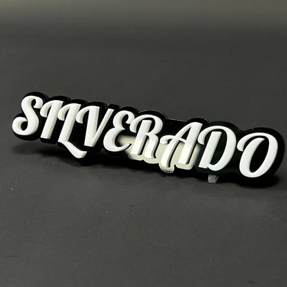 1PC SILVERADO 3D Acrylic Badge - Car Truck Emblem Fender Tailgate Trunk Sticker