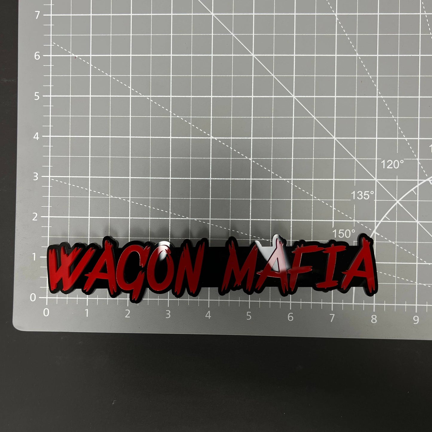 1PC WAGON MAFIA 3D Acrylic Badge - Car Truck Emblem Fender Sticker