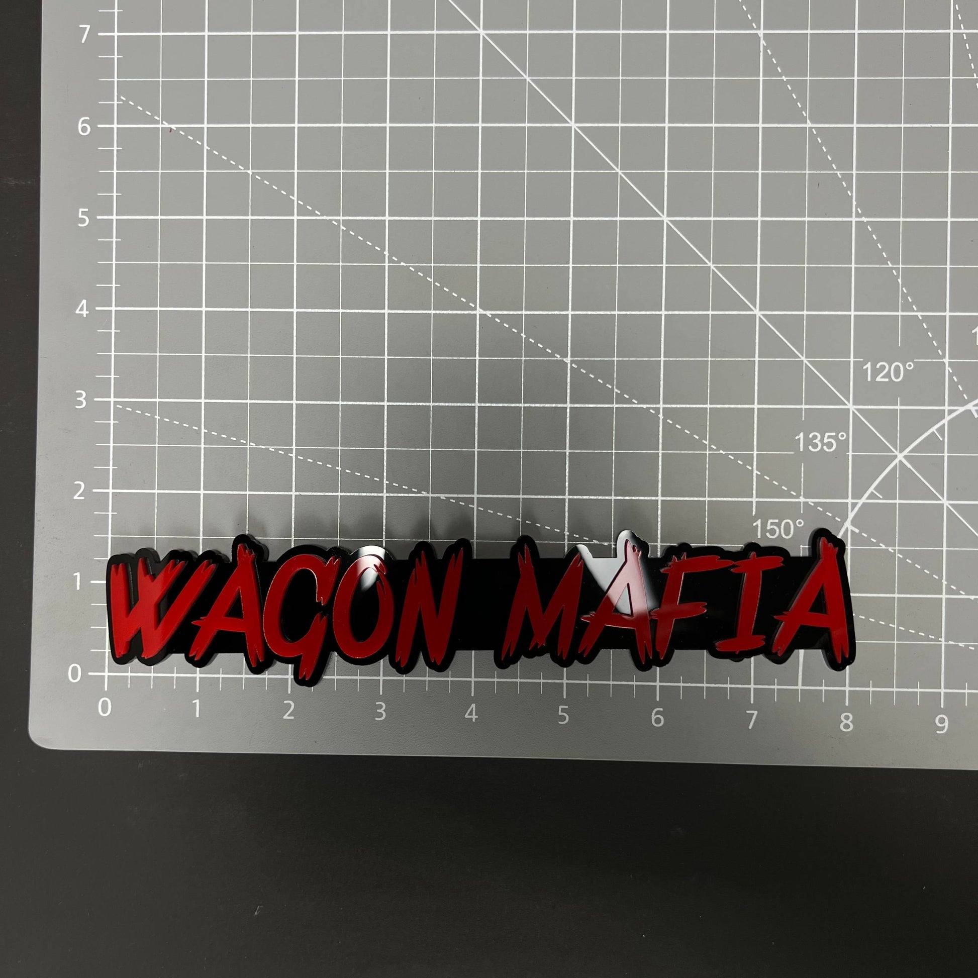 1PC WAGON MAFIA 3D Acrylic Badge - Car Truck Emblem Fender Sticker