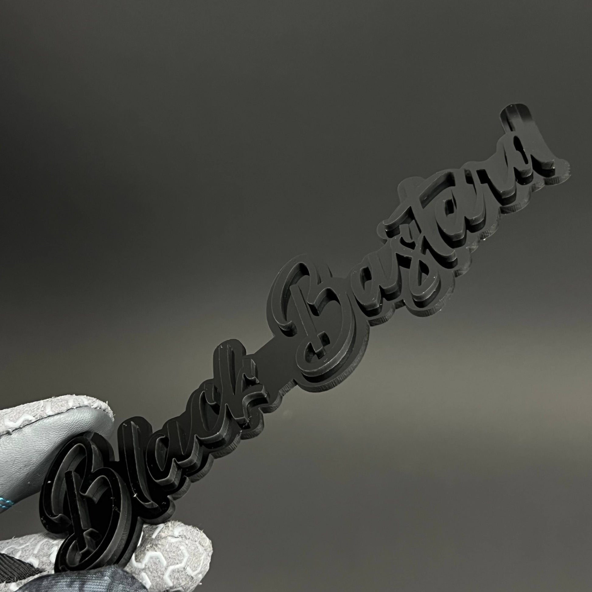 1PC Black Bastard 3D Acrylic Badge - Car Truck Emblem Fender Sticker