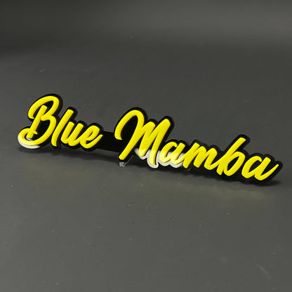 1PC Blue Mamba 3D Acrylic Badge - Car Truck Emblem Fender Tailgate Trunk Sticker