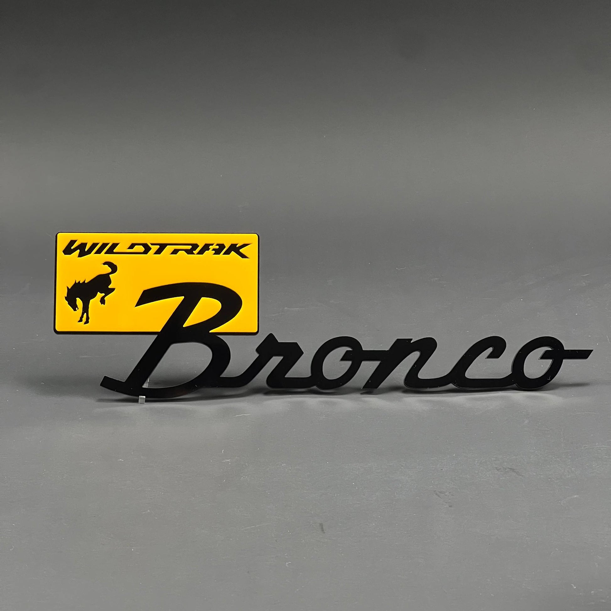 1PC Bronco Wildtrak (Yellow) 3D Acrylic Badge - Car Truck Emblem Fender Tailgate Trunk Sticker