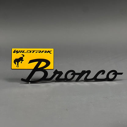 1PC Bronco Wildtrak (Yellow) 3D Acrylic Badge - Car Truck Emblem Fender Tailgate Trunk Sticker