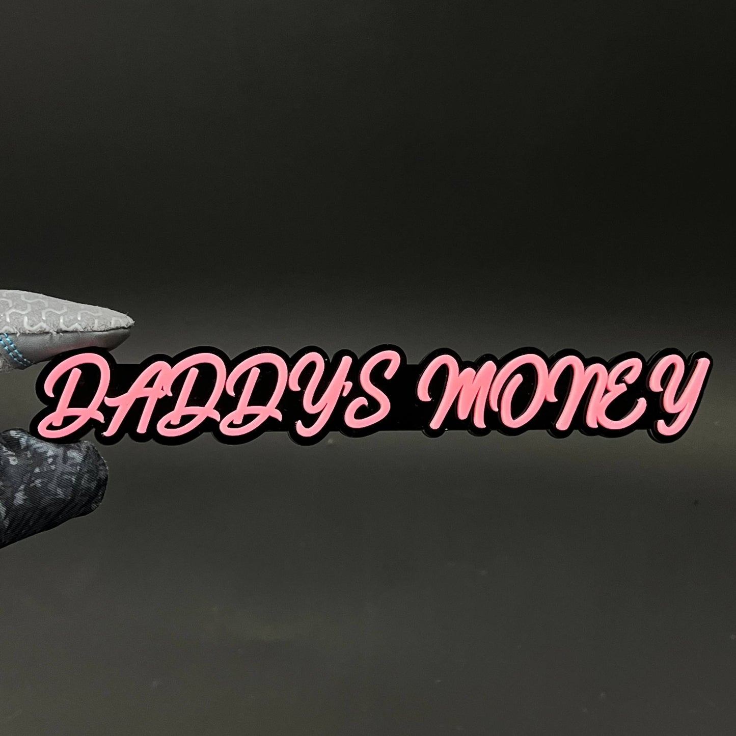 1PC DADDYS MONEY 3D Acrylic Badge - Car Truck Emblem Fender Sticker