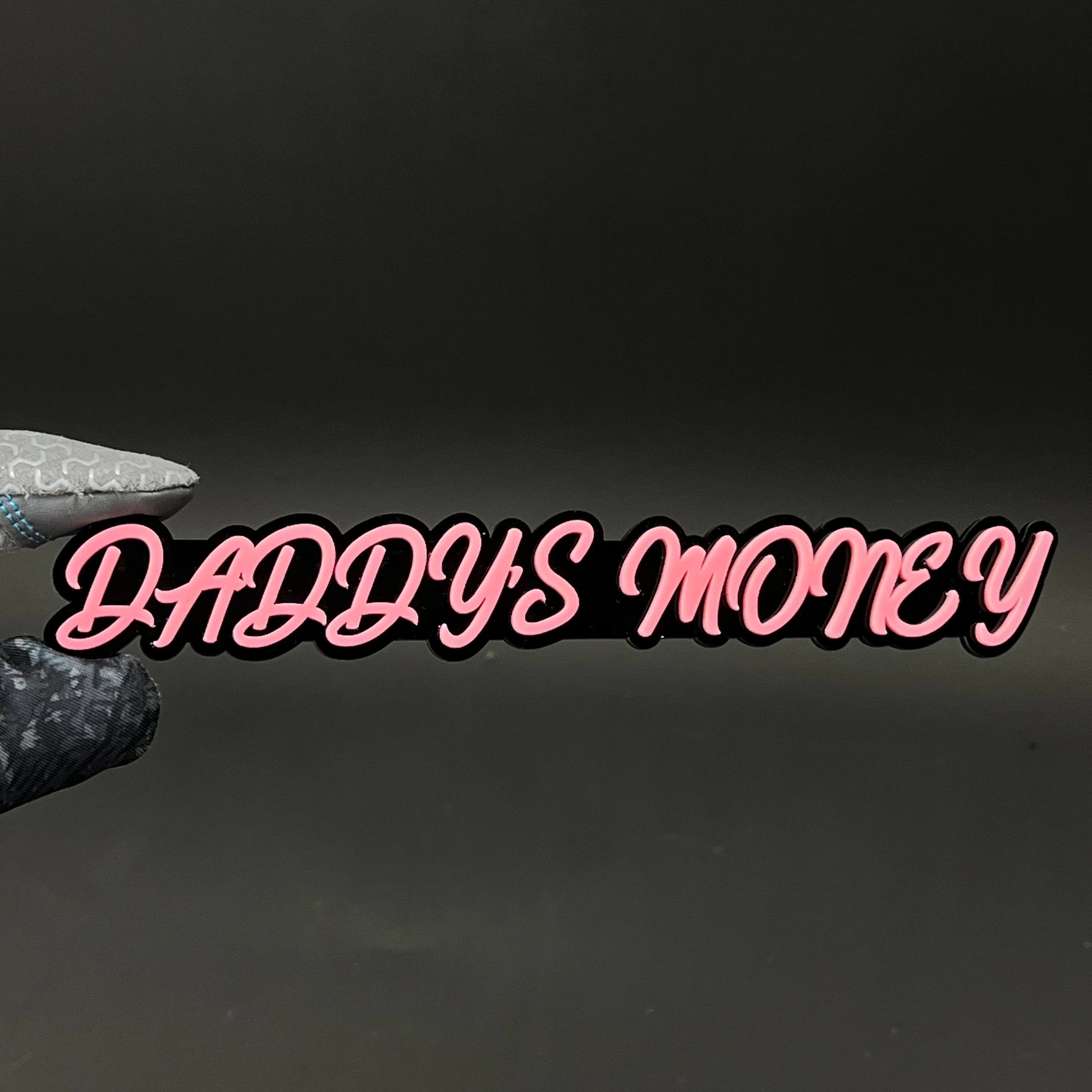 1PC DADDYS MONEY 3D Acrylic Badge - Car Truck Emblem Fender Sticker