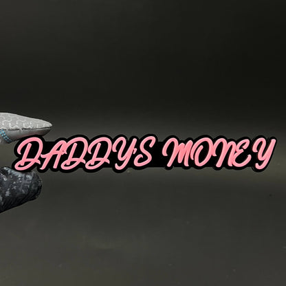 1PC DADDYS MONEY 3D Acrylic Badge - Car Truck Emblem Fender Sticker