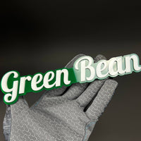 1PC Green Bean 3D Acrylic Badge - Car Truck Emblem Fender Tailgate Trunk Sticker