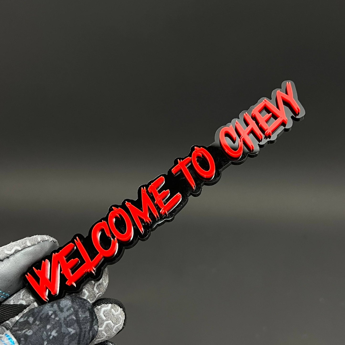 1PC WELCOME TO CHEVY 3D Acrylic Badge - Car Truck Emblem Fender Sticker