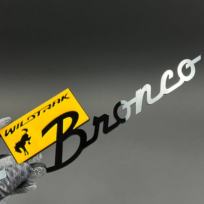 1PC Bronco Wildtrak (Yellow) 3D Acrylic Badge - Car Truck Emblem Fender Tailgate Trunk Sticker