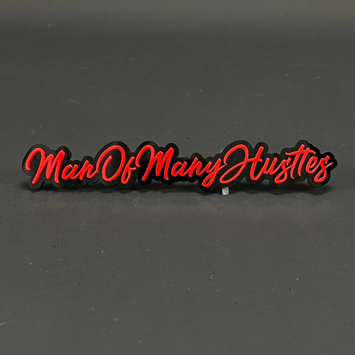 1PC ManOfManyHustles 3D Acrylic Badge - Car Truck Emblem Fender Sticker
