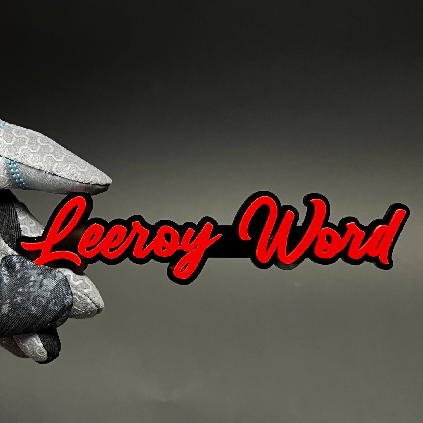 1PC Leeroy Word 3D Acrylic Badge - Car Truck Emblem Fender Sticker