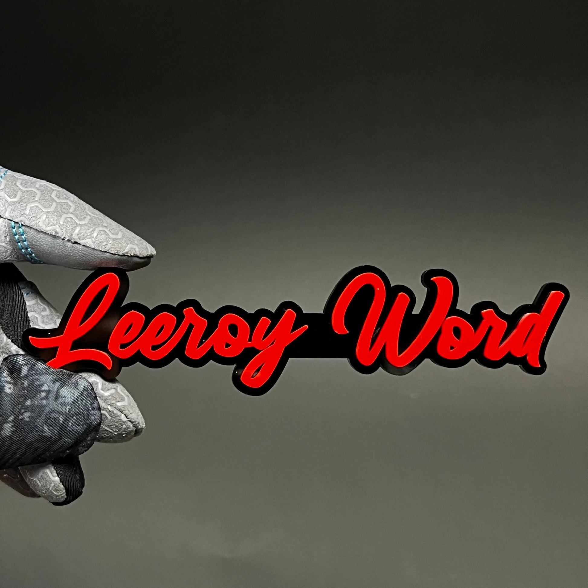1PC Leeroy Word 3D Acrylic Badge - Car Truck Emblem Fender Sticker