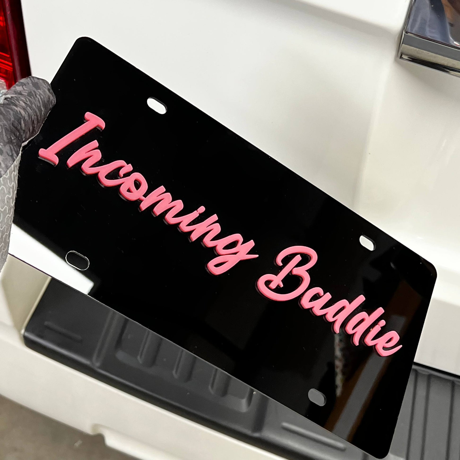 1PC Incoming Baddie 3D Acrylic Badge - Car Truck Emblem Fender Sticker