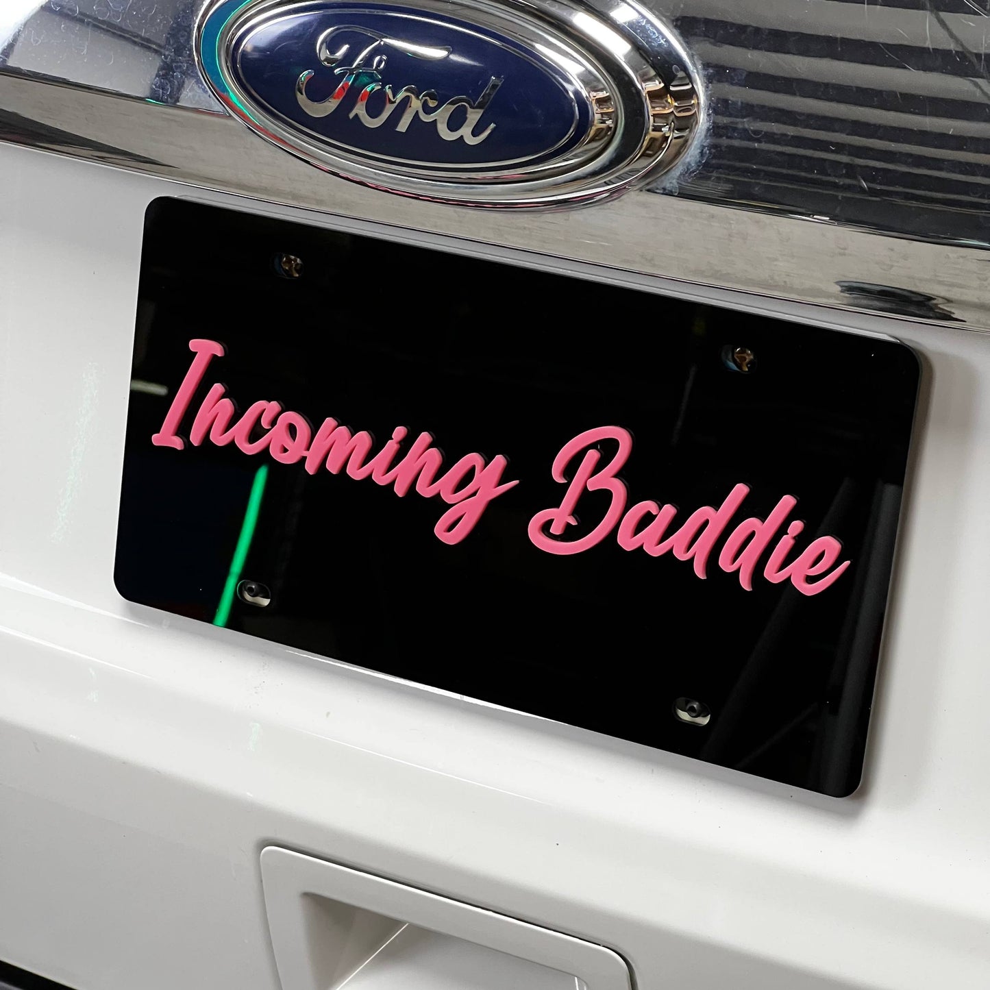 1PC Incoming Baddie 3D Acrylic Badge - Car Truck Emblem Fender Sticker