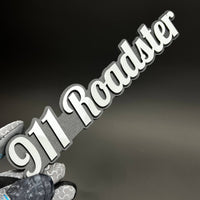 1PC 911 Roadster (White) 3D Acrylic Badge - Car Truck Emblem Fender Sticker