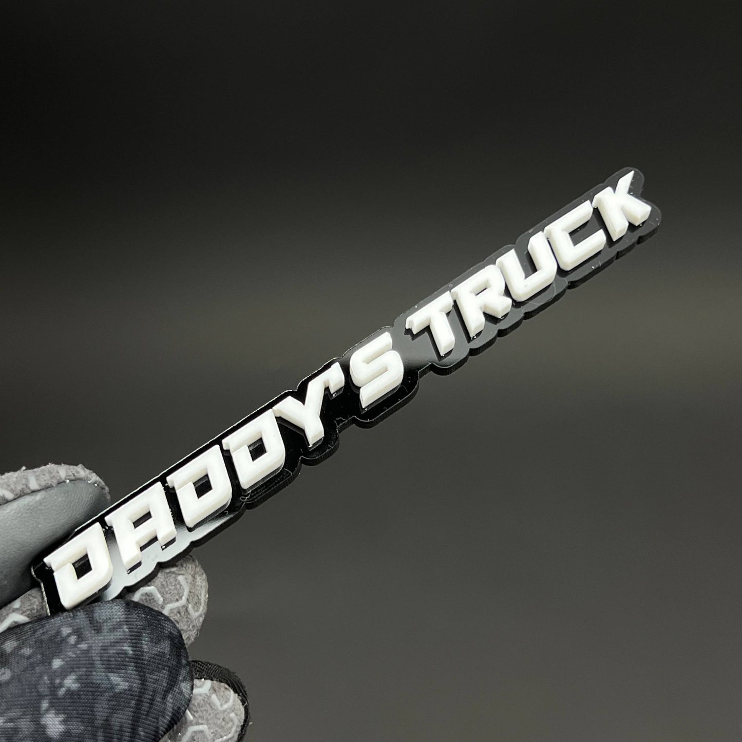 1PC DADDY'S TRUCK 3D Acrylic Badge - Car Truck Emblem Fender Sticker