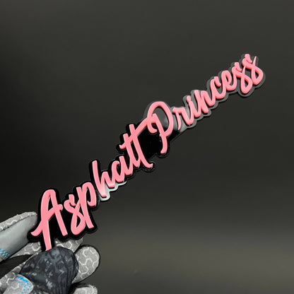 1PC Asphalt Princess 3D Acrylic Badge - Car Truck Emblem Fender Sticker